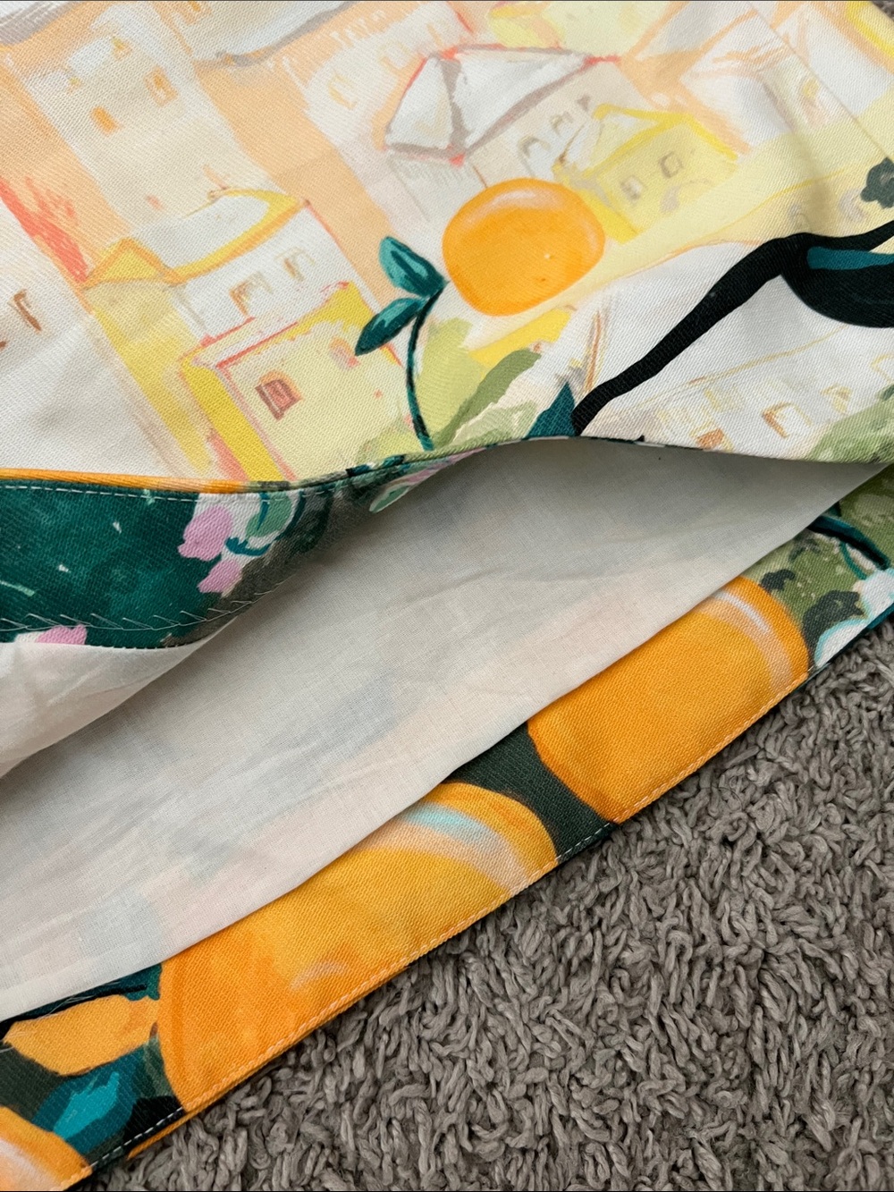 RARE H&M Mediterranean lemon print mini skirt - Picture 4 of 11